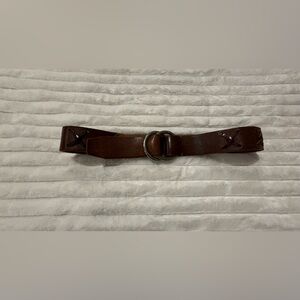 Buckle Brand Y2K Brown Leather Belt with Silver Rings size Medium